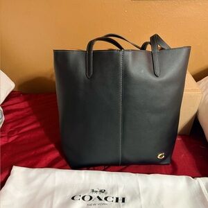 Coach Black Leather North Tote Bag